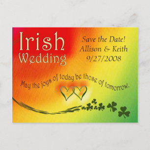 Irish Save the Date Wedding Postcard Ankündigungspostkarte