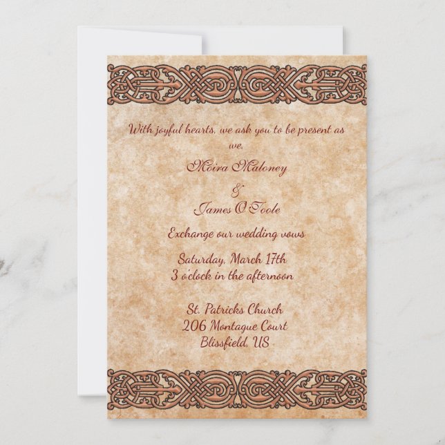 Irish Scotch Celtic Design Wedding Einladung (Vorderseite)