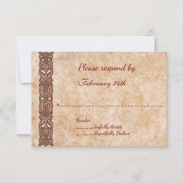 Irish Scotch Celtic Design Wedding Response Card RSVP Karte (Vorderseite)
