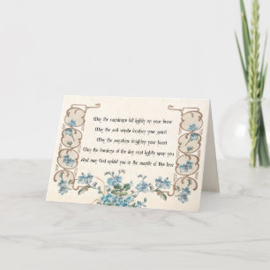 Irish Segen mit elegantem Blumengestein Feiertagskarte