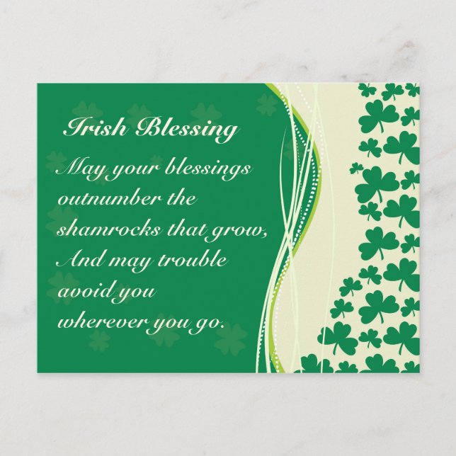 Irish Selling Kleeblatts Design Custom Postcard Postkarte (Vorderseite)