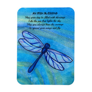 Irish Sessing Brave Blue Dragonfly Inspiration Magnet