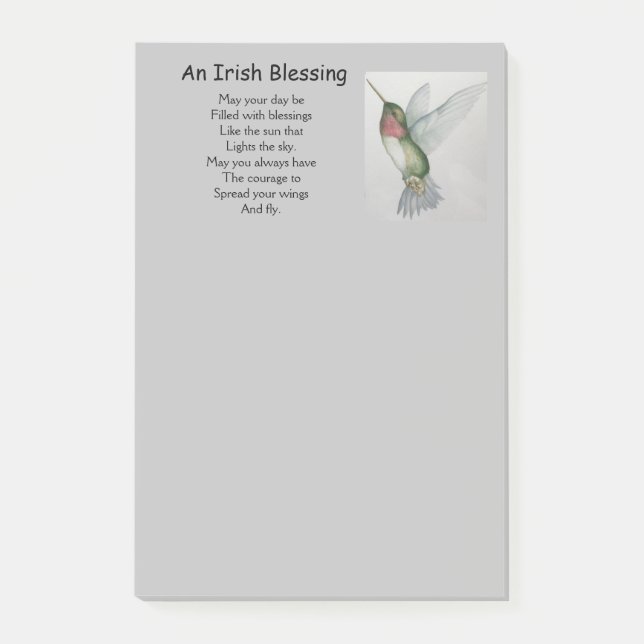 Irish Sessing Courage Inspiration Hummingbird Post-it Klebezettel (Vorderseite)