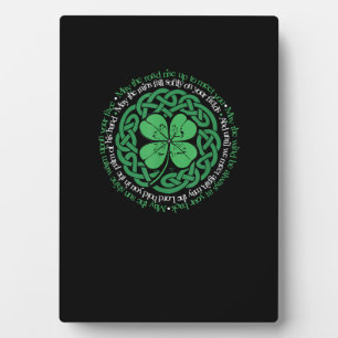Irish Sessing, keltischer Knoten und 4-Leaf Clover Fotoplatte