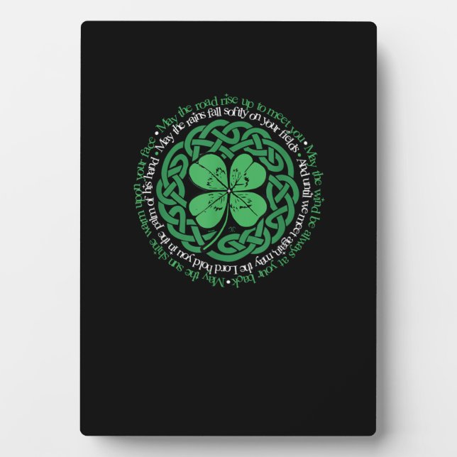 Irish Sessing, keltischer Knoten und 4-Leaf Clover Fotoplatte (Vorderseite)