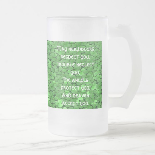 Irish Sessing Tasse-May-Nachbarn respektieren Mattglas Bierglas (Rechts)