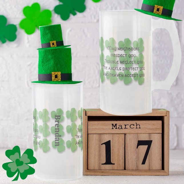 Irish Sessing Tasse-May-Nachbarn respektieren Sie Mattglas Bierglas (Von Creator hochgeladen)