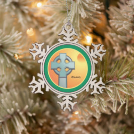 Irish Sessings Cross Personalisiert Schneeflocken Zinn-Ornament