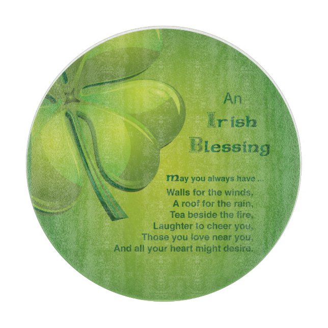 Irish Sessings Green Kleeblatt, keltisch Schneidebrett (Vorderseite)