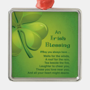 Irish Sessings Green Kleeblatt, keltisch Silbernes Ornament