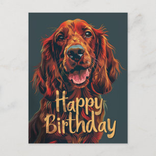 Irish Setter Alles Gute zum Geburtstag Postkarte