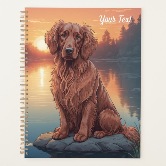 Irish Setter am See Planer (Vorderseite)