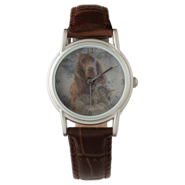 Irish Setter Armbanduhr (Vorderseite)