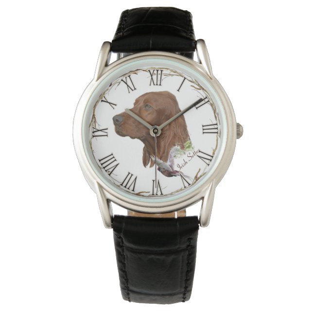 Irish Setter Armbanduhr (Vorderseite)