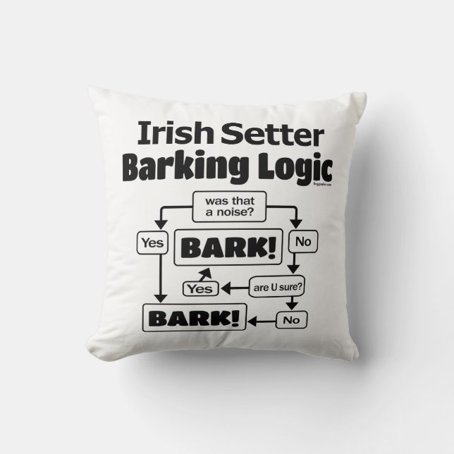 Irish Setter Barking Logic Kissen (Vorderseite)