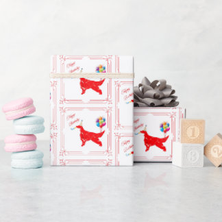Irish Setter Birthday Geschenkpapier