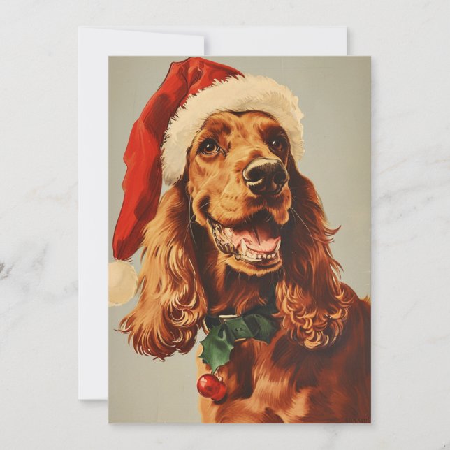 Irish Setter Christmas Feiertagskarte (Vorderseite)