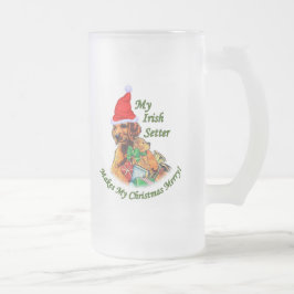 Irish Setter Christmas Geschenke Mattglas Bierglas