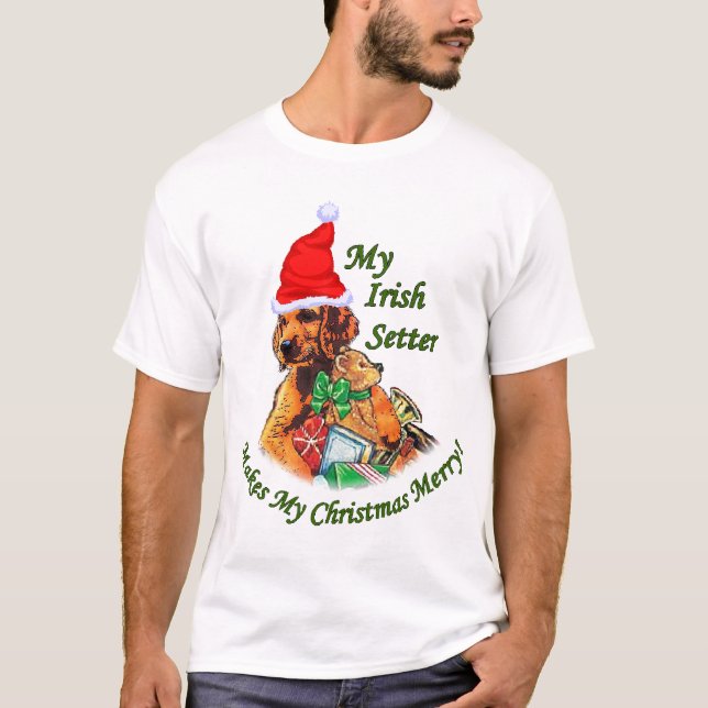 Irish Setter Christmas Geschenke T-Shirt (Vorderseite)