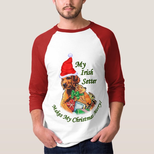 Irish Setter Christmas Geschenke T-Shirt (Vorderseite)