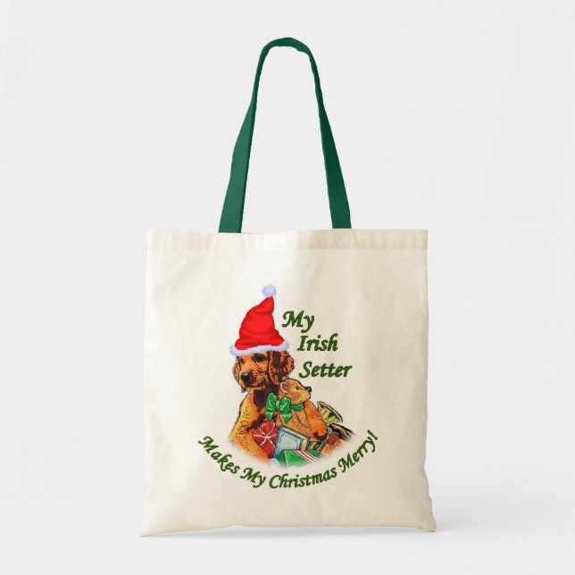 Irish Setter Christmas Geschenke Tragetasche (Vorne)