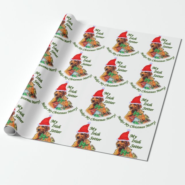 Irish Setter Christmas Geschenkpapier (Ungerollt)