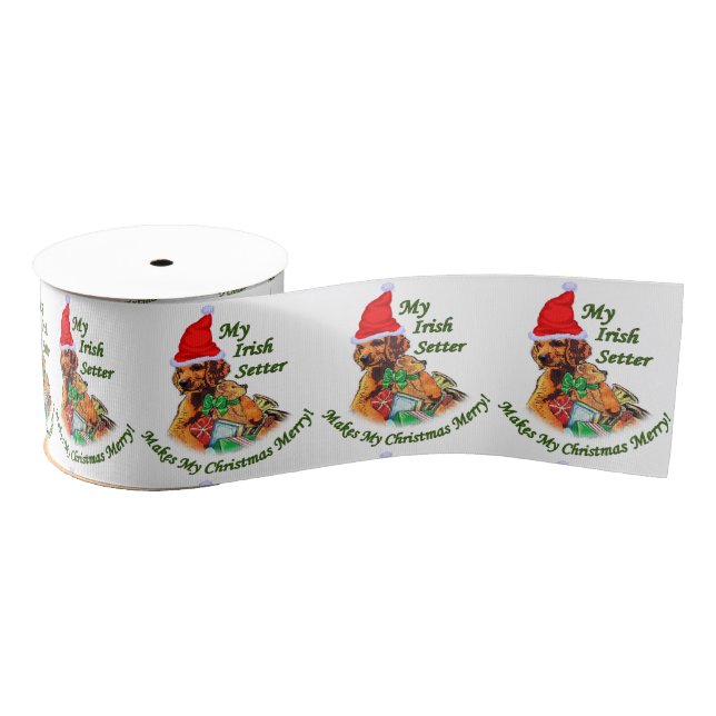 Irish Setter Christmas Ripsband (Spule)
