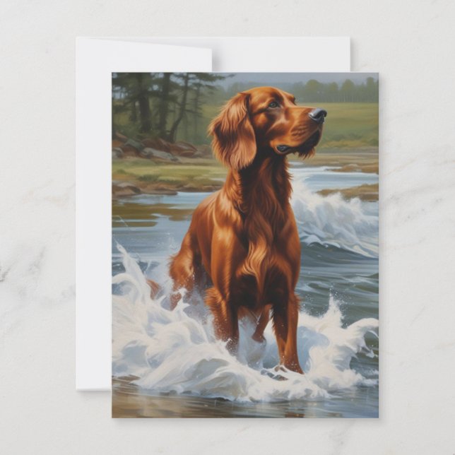 Irish Setter Dankeskarte (Vorderseite)