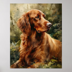 Irish Setter Dog Art Print Poster