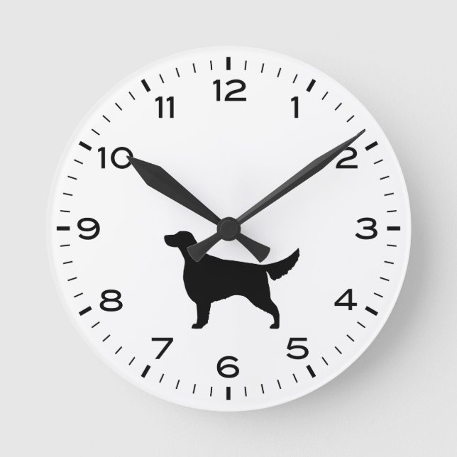 Irish Setter Dog Breed Silhouette Runde Wanduhr (Vorderseite)
