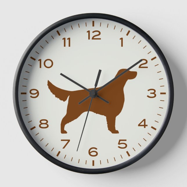 Irish Setter Dog Breed Silhouette Uhr (Vorderseite)