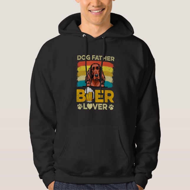 Irish Setter Dog Father Beer  Dog Dad Father s Day Hoodie (Vorderseite)