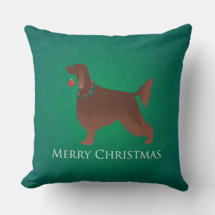 Irish Setter Dog Frohe Weihnachtsgestaltung Kissen