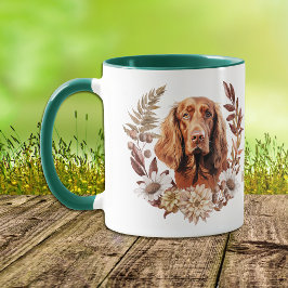 Irish Setter Dog Herbstkranz Tasse