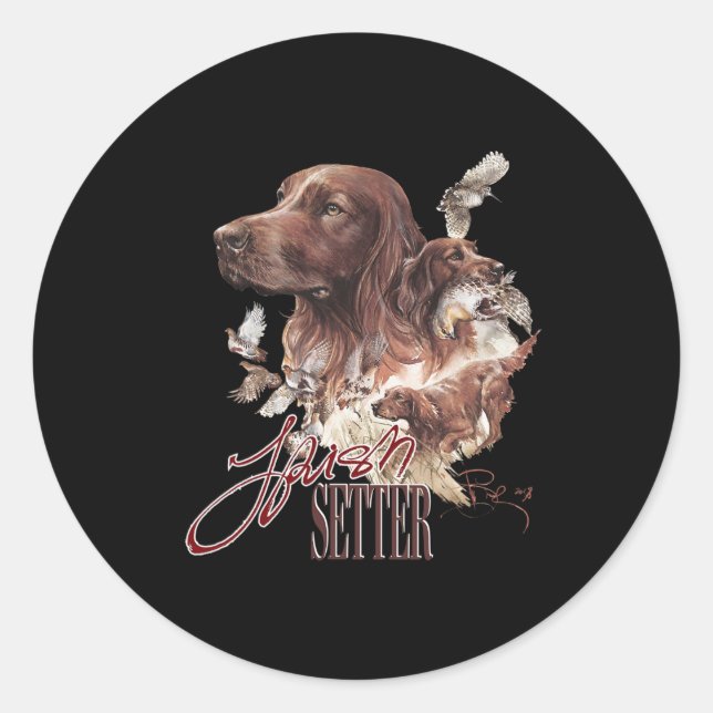 Irish Setter Dog Lovers Runder Aufkleber (Vorderseite)