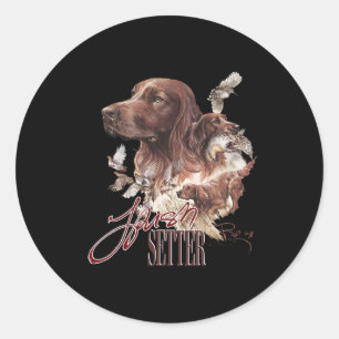 Irish Setter Dog Lovers Runder Aufkleber