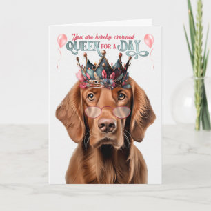 Irish Setter Dog Queen for Day Funny Birthday Karte