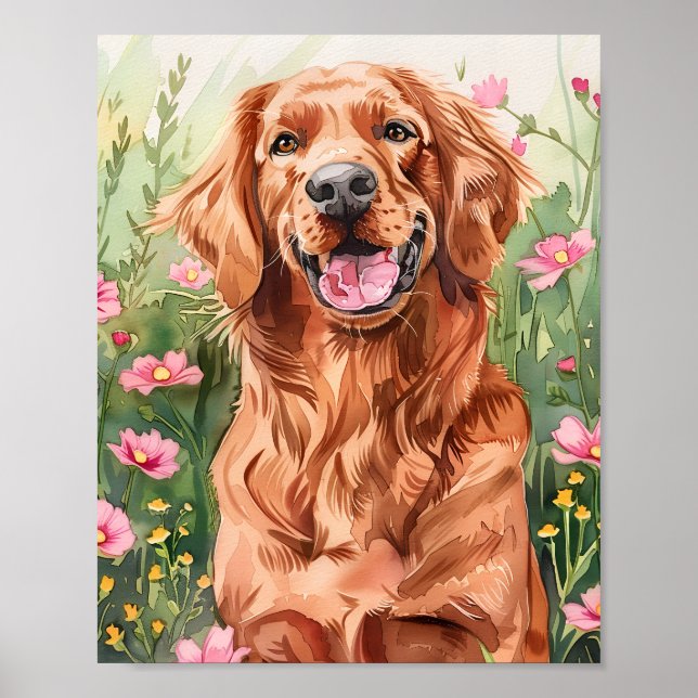 Irish Setter Dog Wall Art Poster (Vorne)