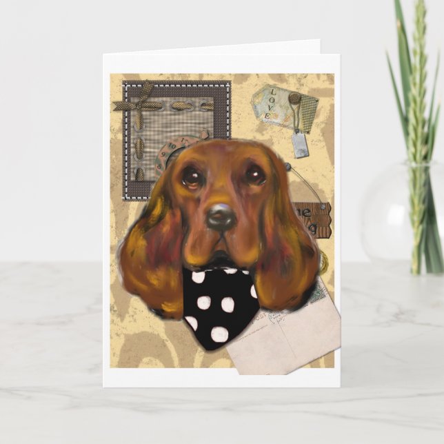IRISH SETTER FEIERTAGSKARTE (Vorderseite)