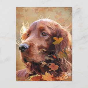 Irish Setter Feiertagspostkarte