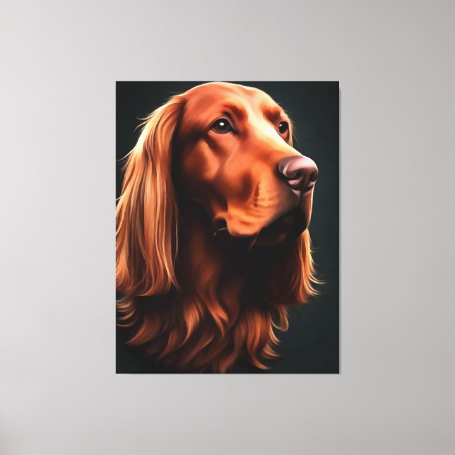 Irish Setter Fine Art Pet Portrait Leinwanddruck (Vorderseite)