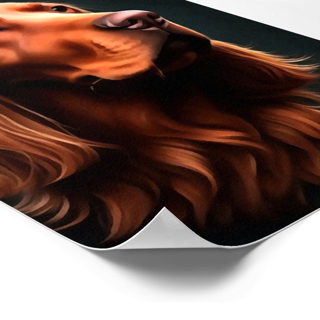 Irish Setter Fine Art Pet Portrait Poster (Ecke)