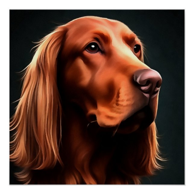 Irish Setter Fine Art Pet Portrait Poster (Vorderseite)