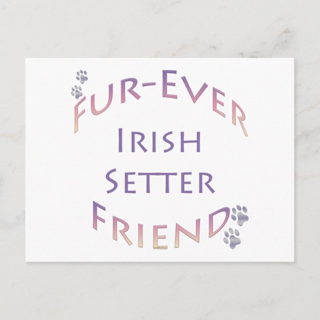 Irish Setter Furever Postkarte (Vorderseite)