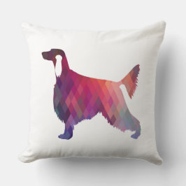 Irish Setter Geometric Pattern Black Silhouette Kissen
