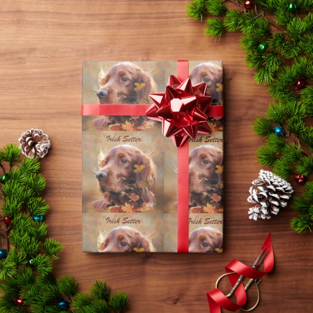 Irish Setter Geschenkpapier (Feiertagsgeschenk)
