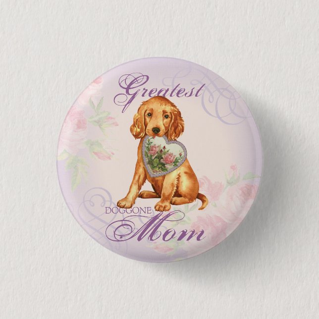 Irish Setter Heart Mama Button (Vorderseite)