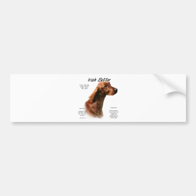 Irish Setter History Design Autoaufkleber (Vorne)