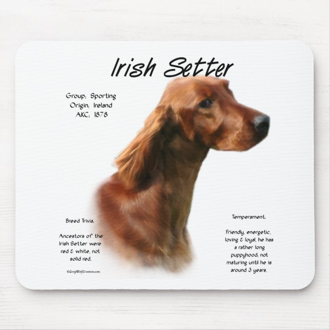 Irish Setter History Design Mousepad (Vorne)