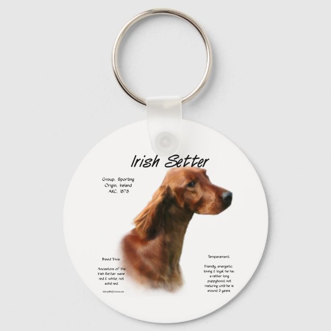 Irish Setter History Design Schlüsselanhänger (Vorderseite)